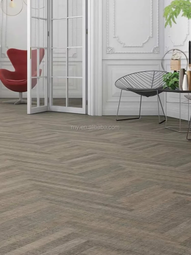 Lantai parket kayu ek Eropa versi kustom, lantai herringbone sangat sempit