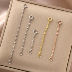 2pcs 925 Sterling Silver Extend Chains With Spring Clasps Connectors Buckle For DIY Necklace Bracelet Jewelry Making Accessories