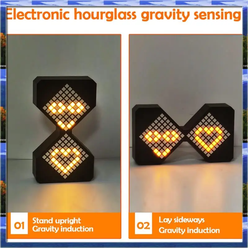 

LJL Dynamic Cube LED Digital Hourglass Night Light With Gravity Timer - Perfect For Sleep Enhancement