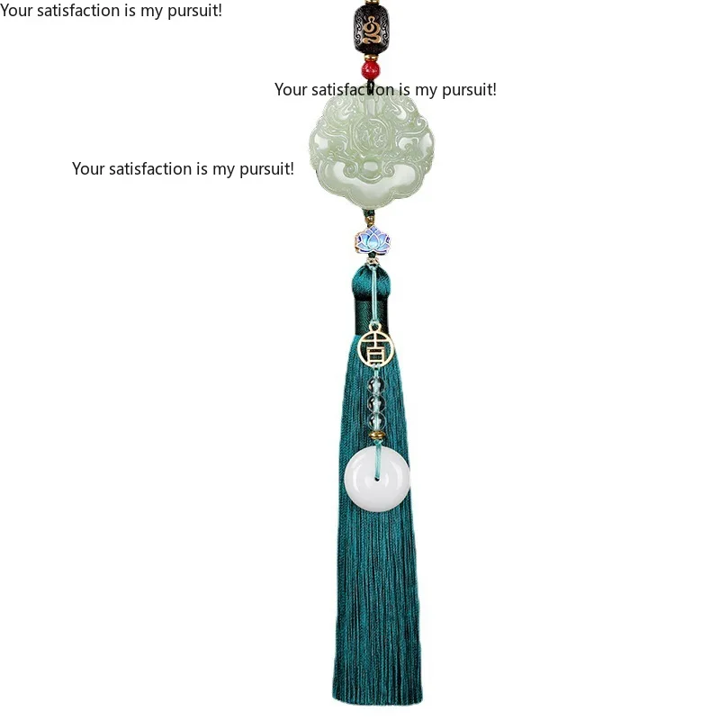 Hetian jade Pixiu car pendant, car hanging jewelry in the car