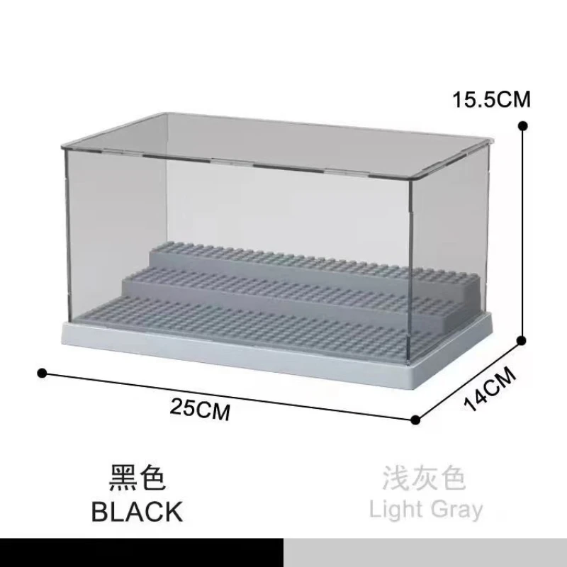 Boîte d'exposition transparente en acrylique, blocs de construction, modèle à assembler, couvercle anti-poussière, figurines, jouets, vitrine de Protection