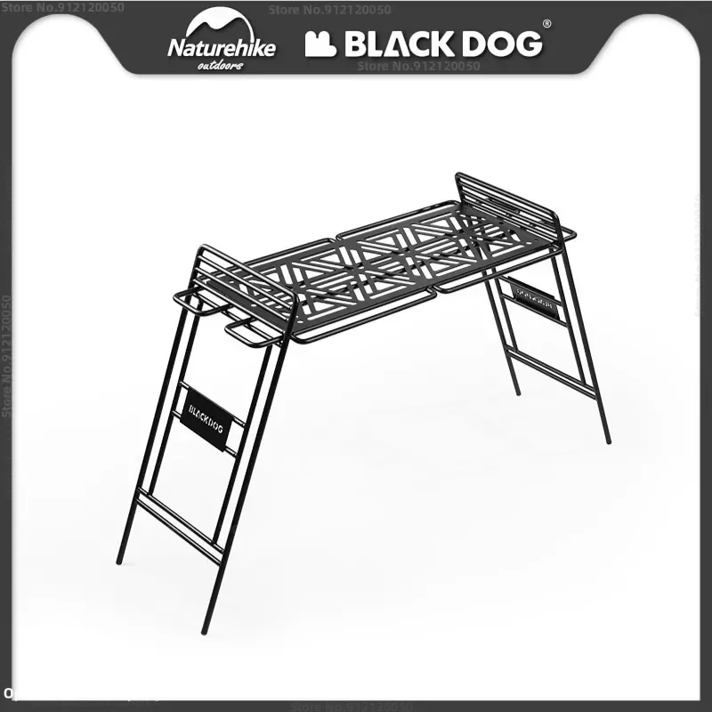 

BLACKDOG Charcoal Table Folding Camp Rack Collapsible Camping Iron Portable Lightweight Outdoor Dining Base Sedentary Tourist