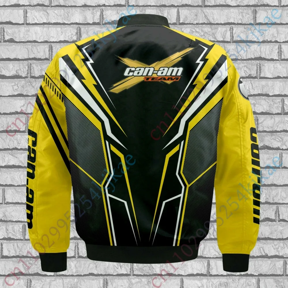 Can-am ウィンターボンバージャケット メンズ服 コート 軽量 厚手 野球ユニフォーム 原宿 ウインドブレーカー ヒップホップ ストリートウェア