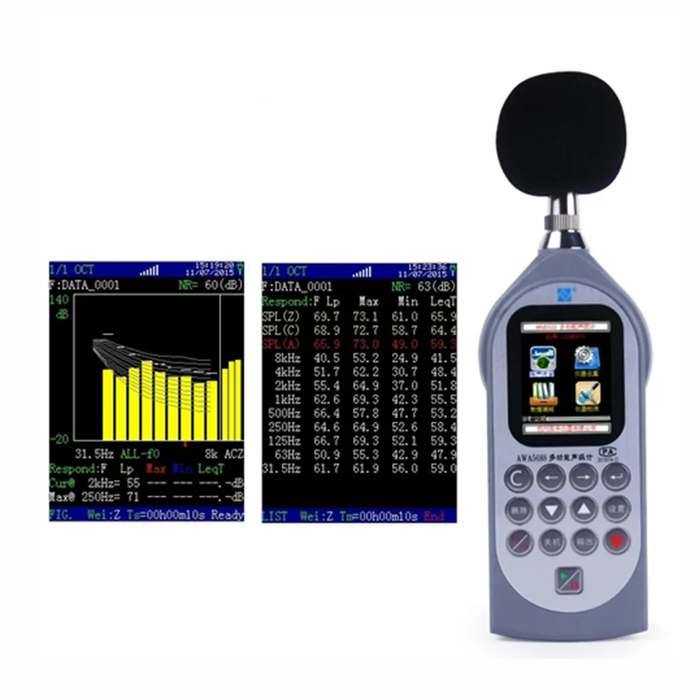 Noise Analyzer Integrating Sound Level Meter AWA5688 Traffic Noise Measurement Range 28-133dB Sound Monitor