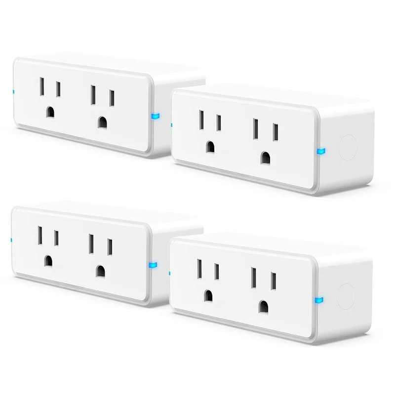 

Dual Smart Plug 4 Pack, 15A WiFi Bluetooth Outlet, Work with Alexa and Google Assistant, 2-in-1 Compact Design