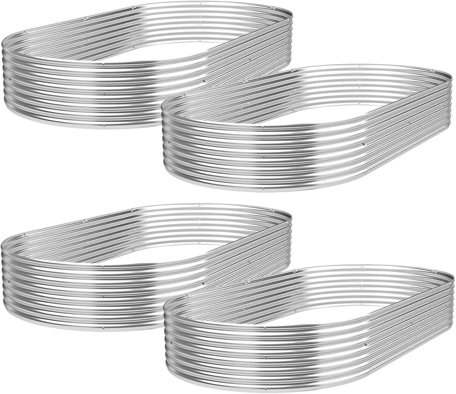 

4 PCS Galvanized Raised Garden Bed Outdoor, Metal Raised Beds for Vegetables, Above Ground Garden Box for Flower, Steel Garden B