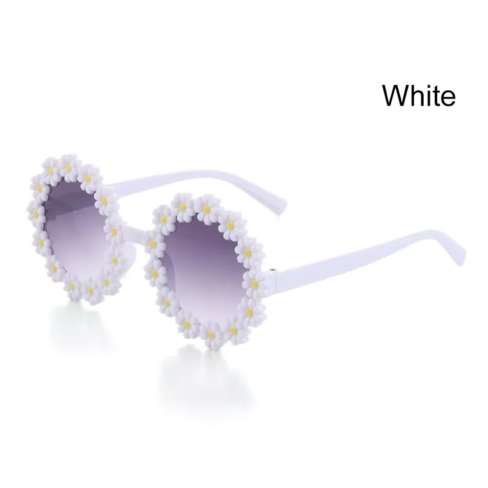 Ronde bloem zonnebril voor kinderen Leuke Daisy Bril Kinderen Outdoor Zonwering Shades Mode Grappige Feestbril