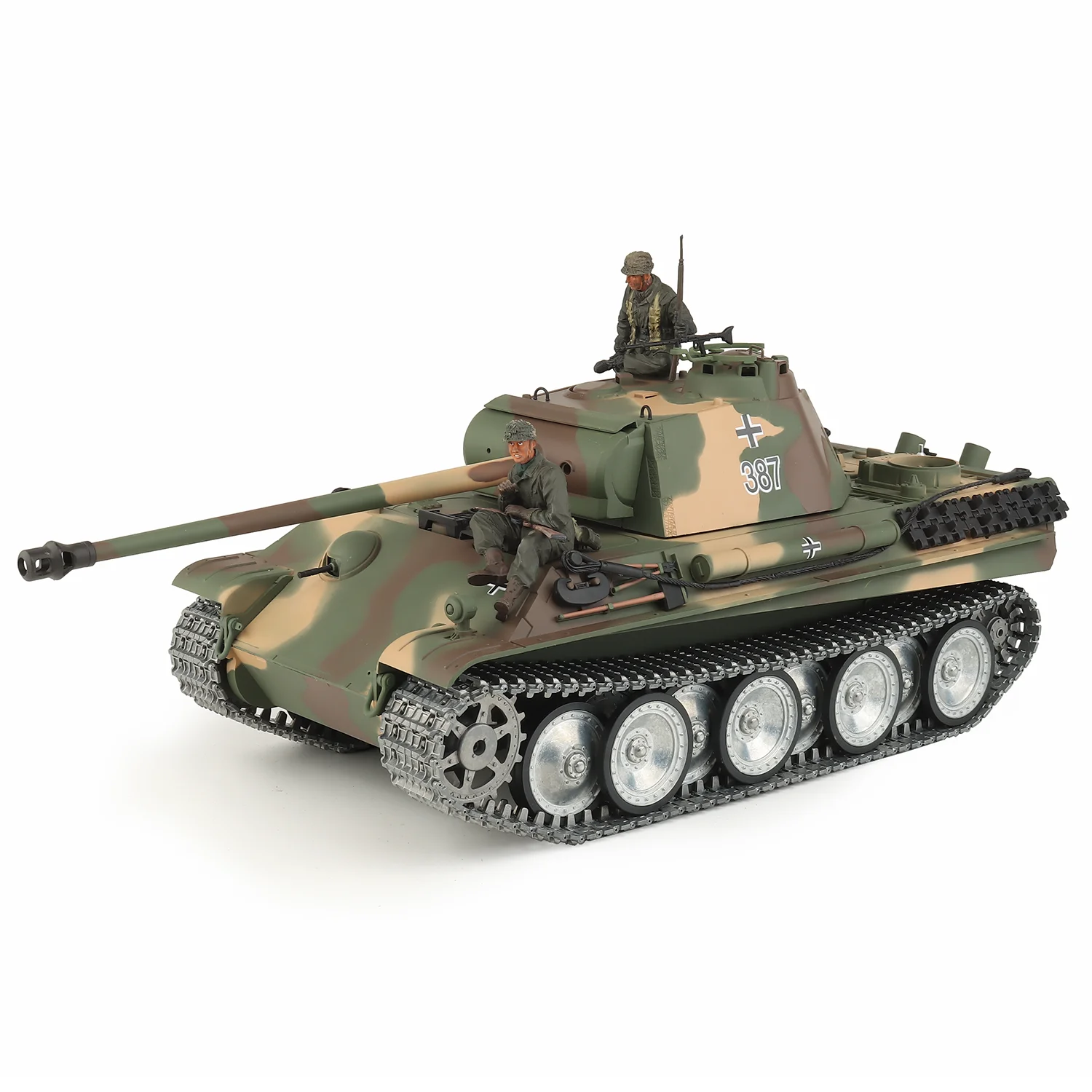 Heng Long rc tanks 1/16 Duitse Panther Type G tankmodel (metalen wegwiel & spoor- en pistoolkanaal) (360 graden roterende torentje)