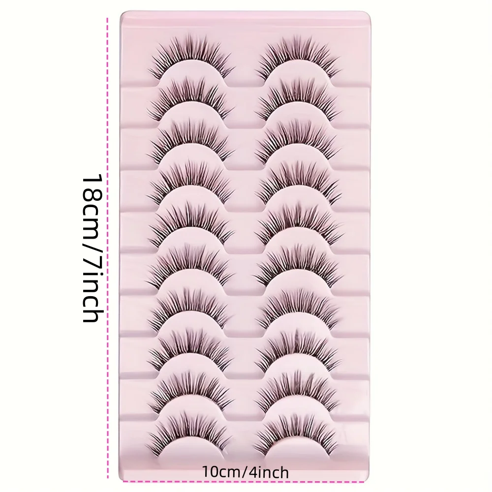 Ciglia Fasle Ciglia finte naturali sottili Coda di pesce Stile incrociato Fascia trasparente Soffici ciglia lunghe Strumenti per il trucco degli occhi 10 Pa
