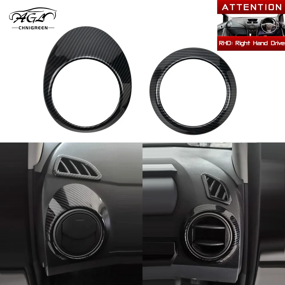 ABS Carbon Fiber Color Air Condition Outlet AC Vent Trim for RHD Mazda BT-50 BT50 2010-2013 2014 2015 2016 2017 2018 2019 2020