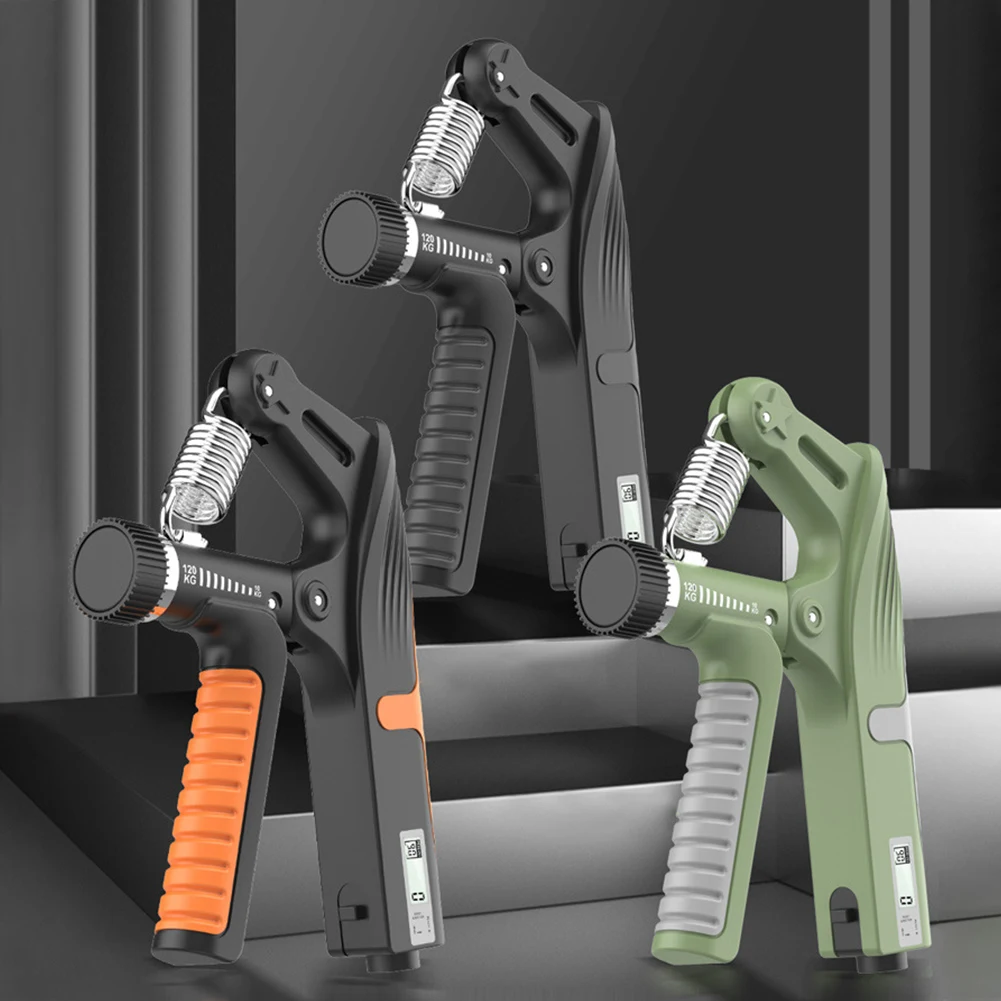 10-120 كجم قابل للتعديل قبضة اليد التمارين شاشة رقمية إصبع الثقيلة التمارين الربيع الذراع ممارسة المدرب للموسيقيين الرياضيين