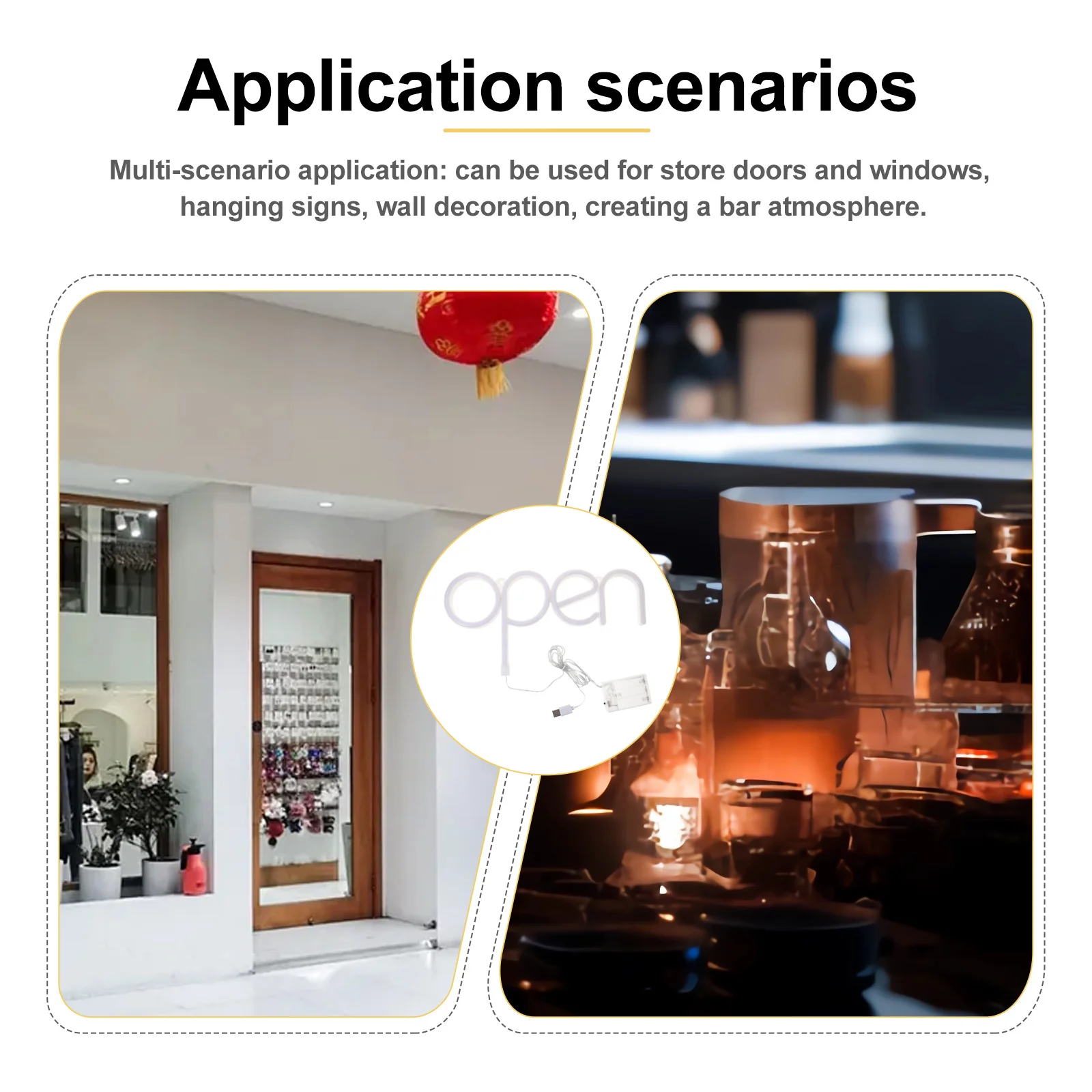 

1pc Led Neon Open Sign, Wall Decorative Light For Home Bar Party Bedroom, Cool Atmosphere Lamp For Christmas Valentine