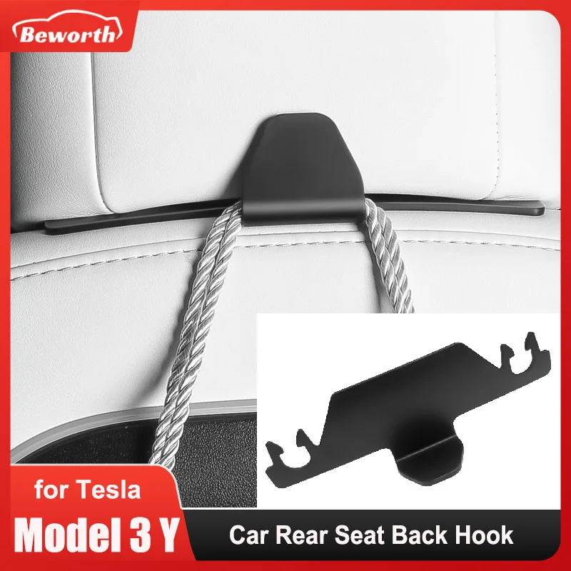 

Car Seat Back Hook For Tesla Model 3 Y 2023 Auto Interior Accessories Rear Seater Headrest Bag Organizer Hanger Holder Storage