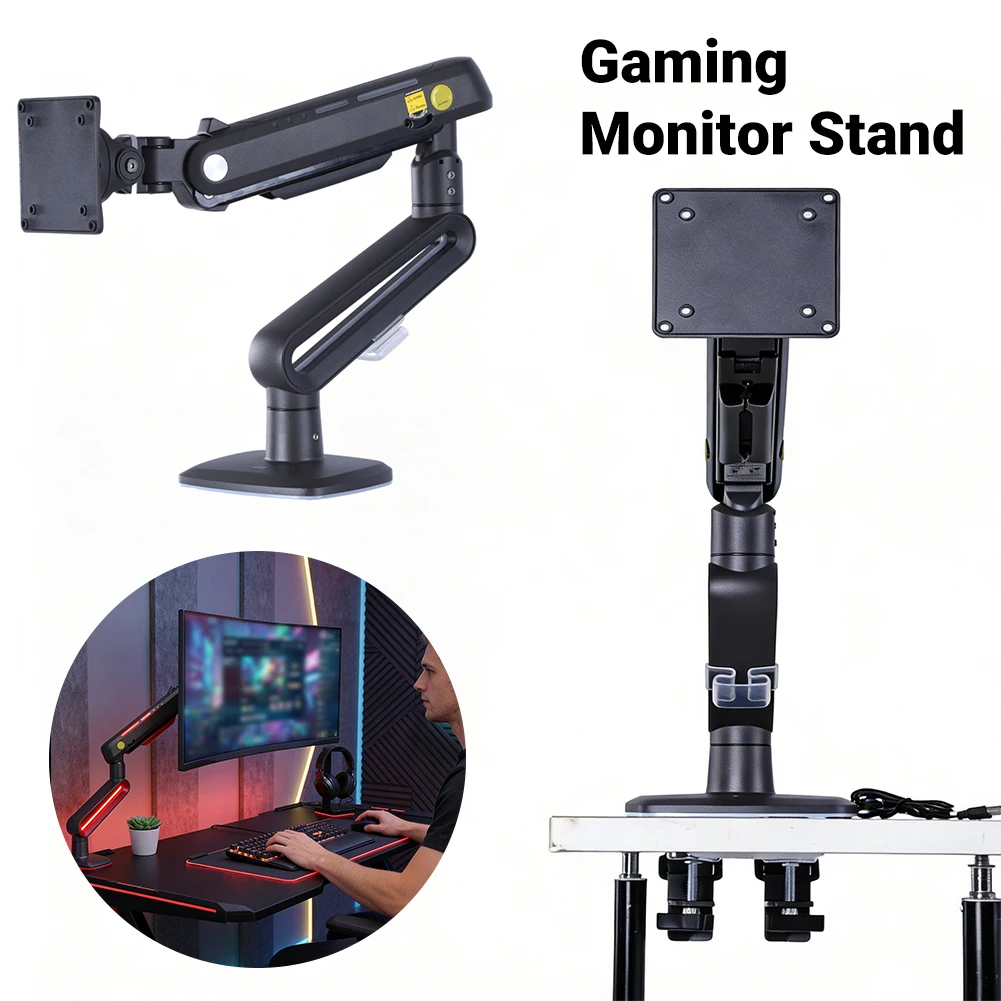 

Single Monitor Mount for 32-60 inches Screen Adjustable Gaming Monitor Mechanical Arm Load Up To 20KG Home Office Monitor Stand