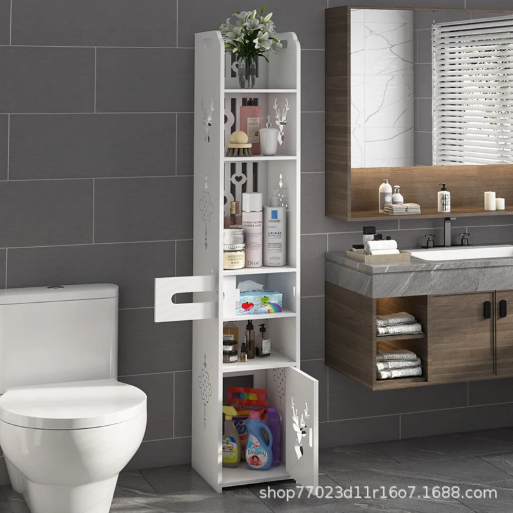 Floor Standing Bathroom Cabinet Multi-Layer Toilet Edge Cabinet Toilet Side Cabinet Storage Slot Storage Cabinet Waterproof