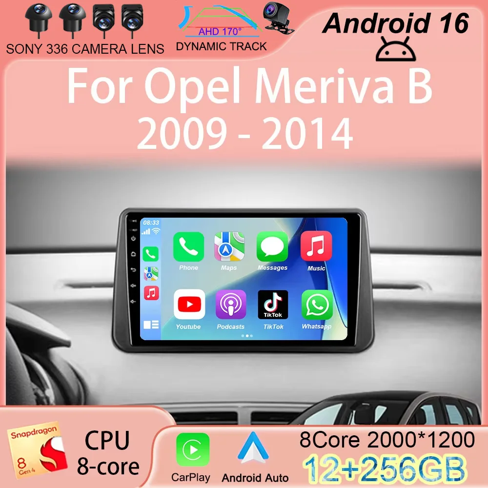 

Автомагнитола Android 16 для Opel Meriva B 2009-2014, 2K QLED, мультимедийный видеоплеер, GPS, CarPlay, Auto, 4G, WIFI, стерео, головное устройство, DSP