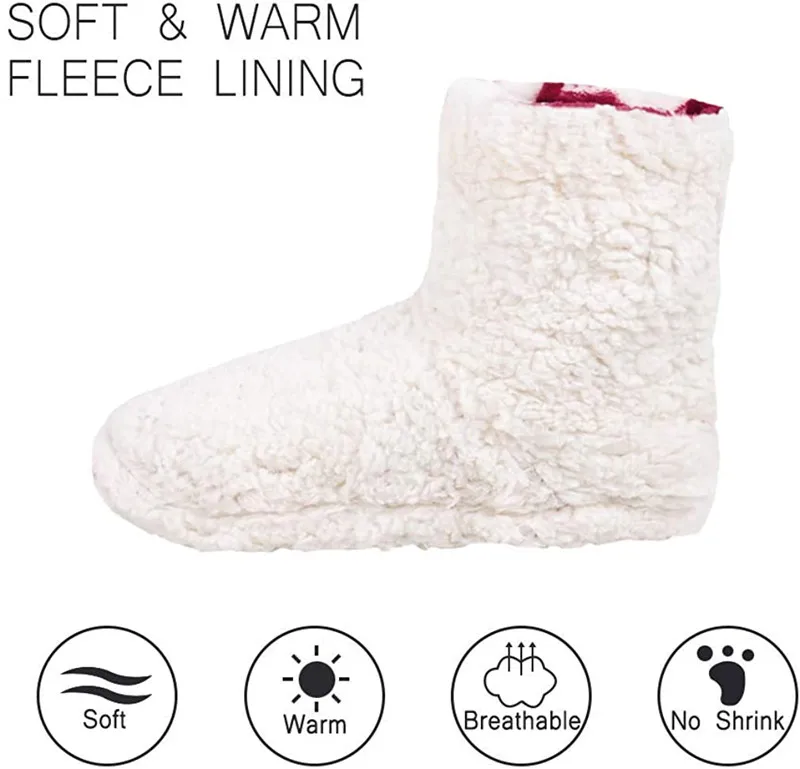 Womens Slippers Winter Floor Shoes Indoor Home Christmas Elk Fur Contton Plush Anti Skid Non Slip soft deer Warm Female Boots