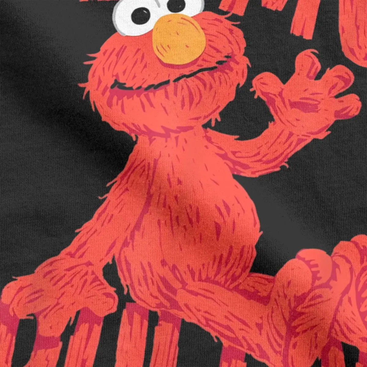 Sesame Streets Elmo Rules T-Shirt Men Crewneck 100 Cotton T Shirt women cute Cartoon Short Sleeve TShirt Adult Tops tee clothing