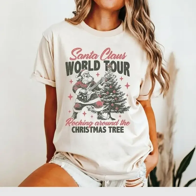 Santa Rocking T Shirt Color Comforts Vintage