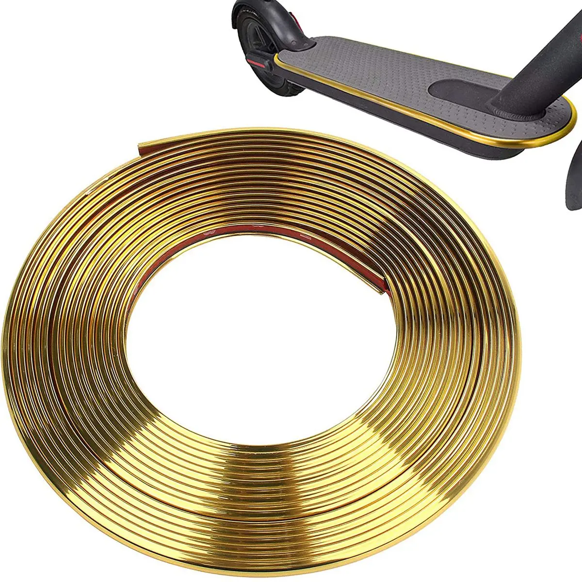 2 Meters Scooter Body Anti-Collision Strip Electric Scooter Bumper Protective Strip Skateboard Decorative Strip ,Golden