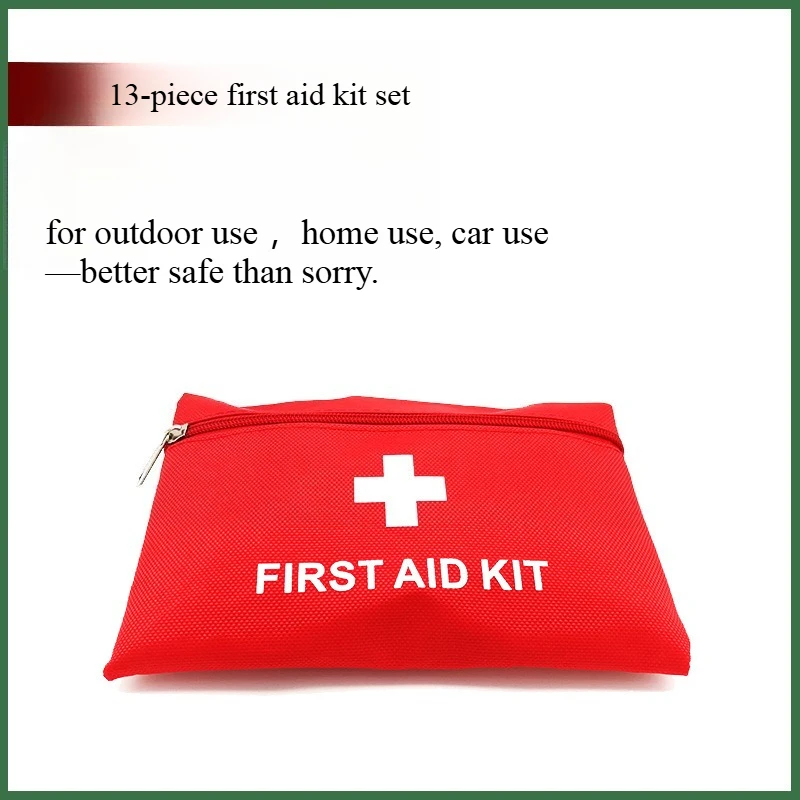 

13-piece First Aid Kit Outdoor Wilderness Survival Equipment Family Travel Portable Emergency Bag Wound Treatment Supplies