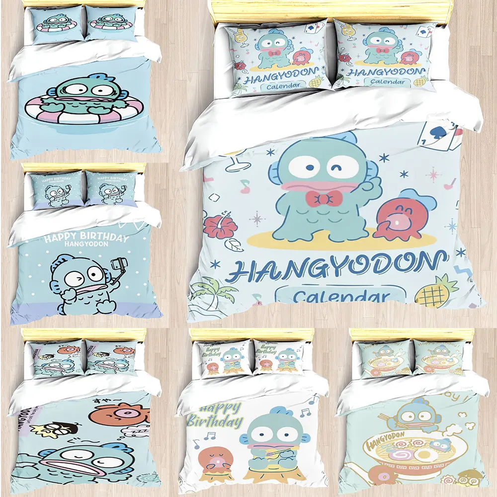 

Hangyodon Bedding Sets Sanrio Bed Cover Comforter Cover Duvet Cover Pillow Case 2-3 Pieces Sets Kids Adult Bedroom Decor