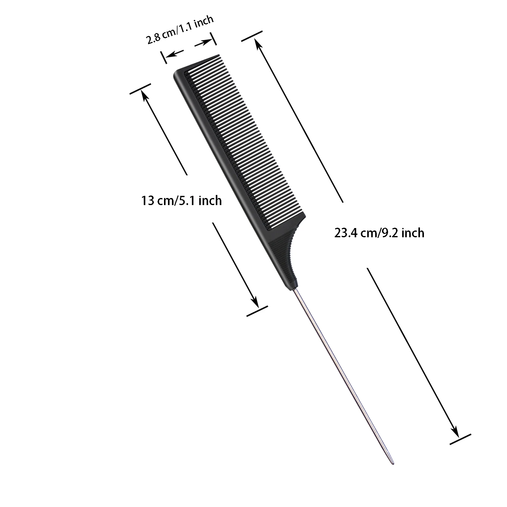 3 Stuks Haar Kammen Haar Plagende Kam Met Roestvrijstalen Pin-Tail Hair Cutting Accessoires Haar Styling Tool (Zwart)