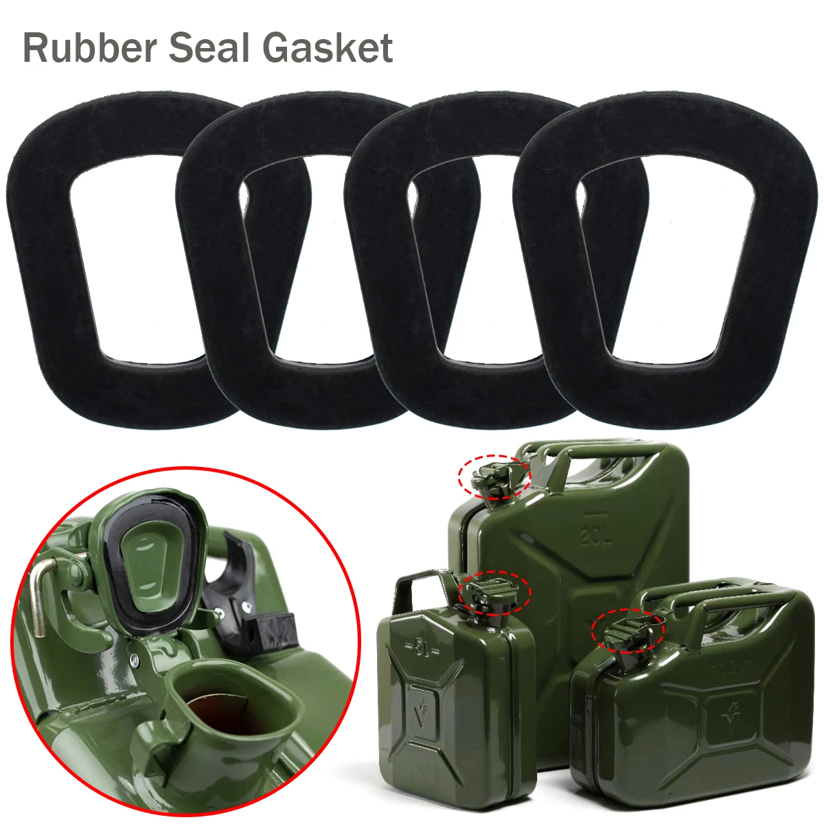 Universal For Jerry Can Seal Fuel Petrol Canister Diesel Liquid Cans Rubber Ring Gaskets Replacement Cap Seals 5L 10L 20L