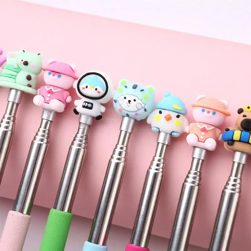 초등학교 유치원을위한 텔레스코픽 귀여운 만화 교실 용품을 읽는 어린이를위한 손가락 포인터 스틱 손가락 스틱