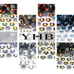 YHB 202~227 High Quality Crystal electroplating Flatback Hotfix Rhinestones For Shoes Bags Nails Garment Decoration DiY