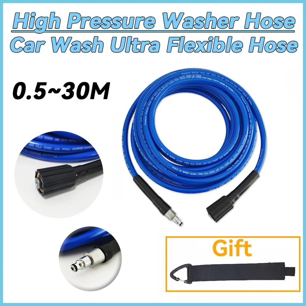 

0.5~30M Pressure Washer Hose,Car wash Pipe,Super Flexible Kink Resistant Power Washer Hose for Stihl/ Nilfisk/ Husqvarna/Gerni