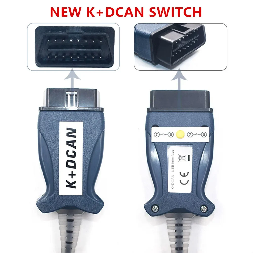 For BMW K+DCAN USB Car Diagnostic Tool With New Switch K CAN FTDI FT232RL Chip OBD2 Scanner Compatible For BMW Series New Design