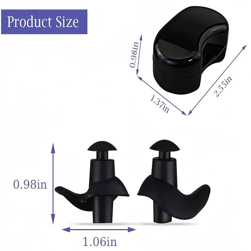 1 Pair Soft Silicone Swimming Earplugs, Waterproof Anti‑Noise Ear Plugs for Adult Kids, For Shower Swimming Water Sports Use