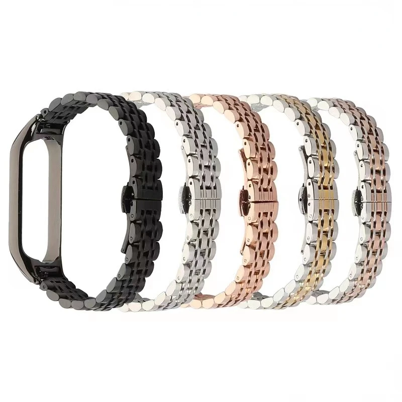 Metal Strap For Xiao Mi Band 7 6 5 4 3 Stainless Steel Bracelet Wristband For Mi band 6 Smart watch Sports Band Miband 4 Correa