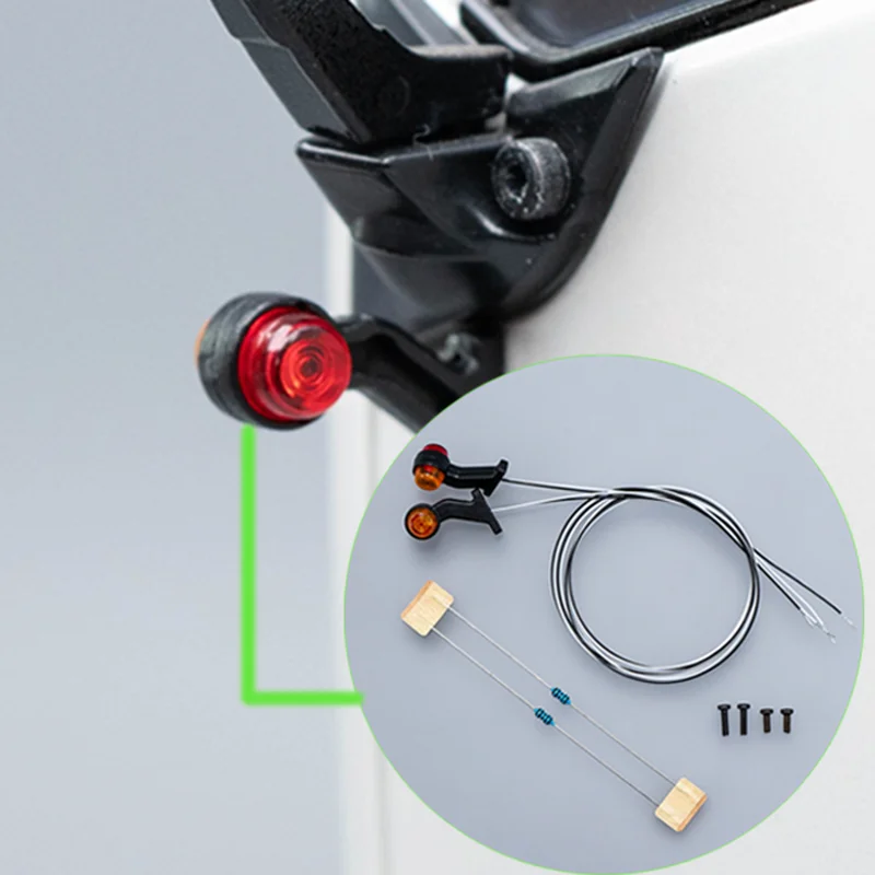 

1:14th Scale 2pcs LED 3V Width Indicator Light Side Lights for Tamiya RC Truck SCANIA 770S R620 VOLVO BENZ Arocs MAN TGX Car