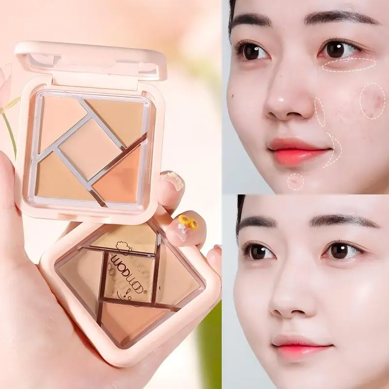 WODWOD Color Matching Concealer Plate, Five Color Accurate Concealer, Acne Spots, Dark Circles, Brighten Daily Makeup