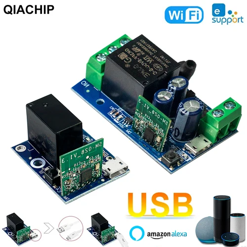 EweLink Mini WiFi interruptor inteligente relé de Control remoto inalámbrico DC 5V 12V 24V 48V 10A sincronización Control de voz para Alexa Googole Home