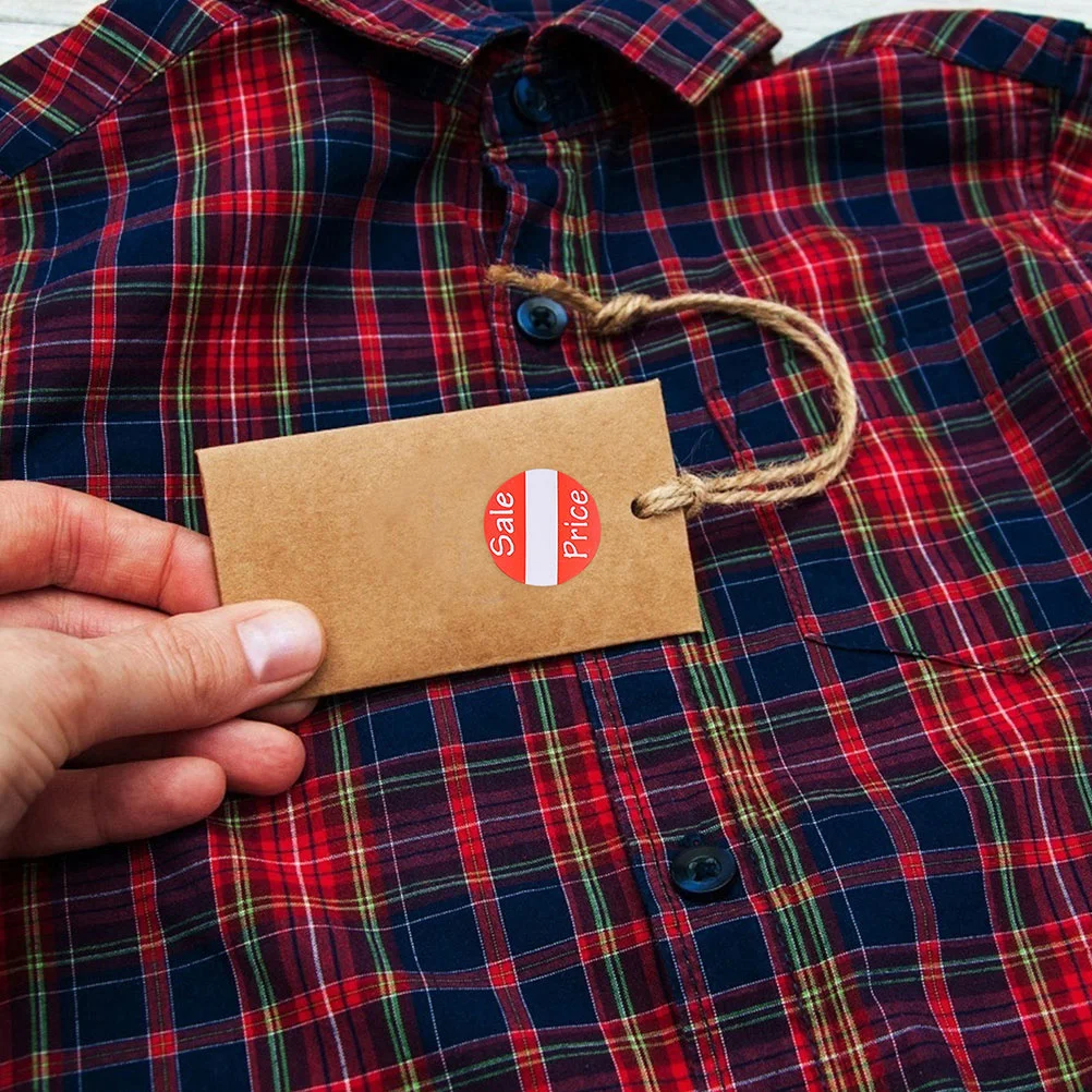 

2 Rolls Red Round Sales Stickers Strong Adhesive for Yard Sale Price Tags Retail Store Envelope Seals Red Round Label Stickers