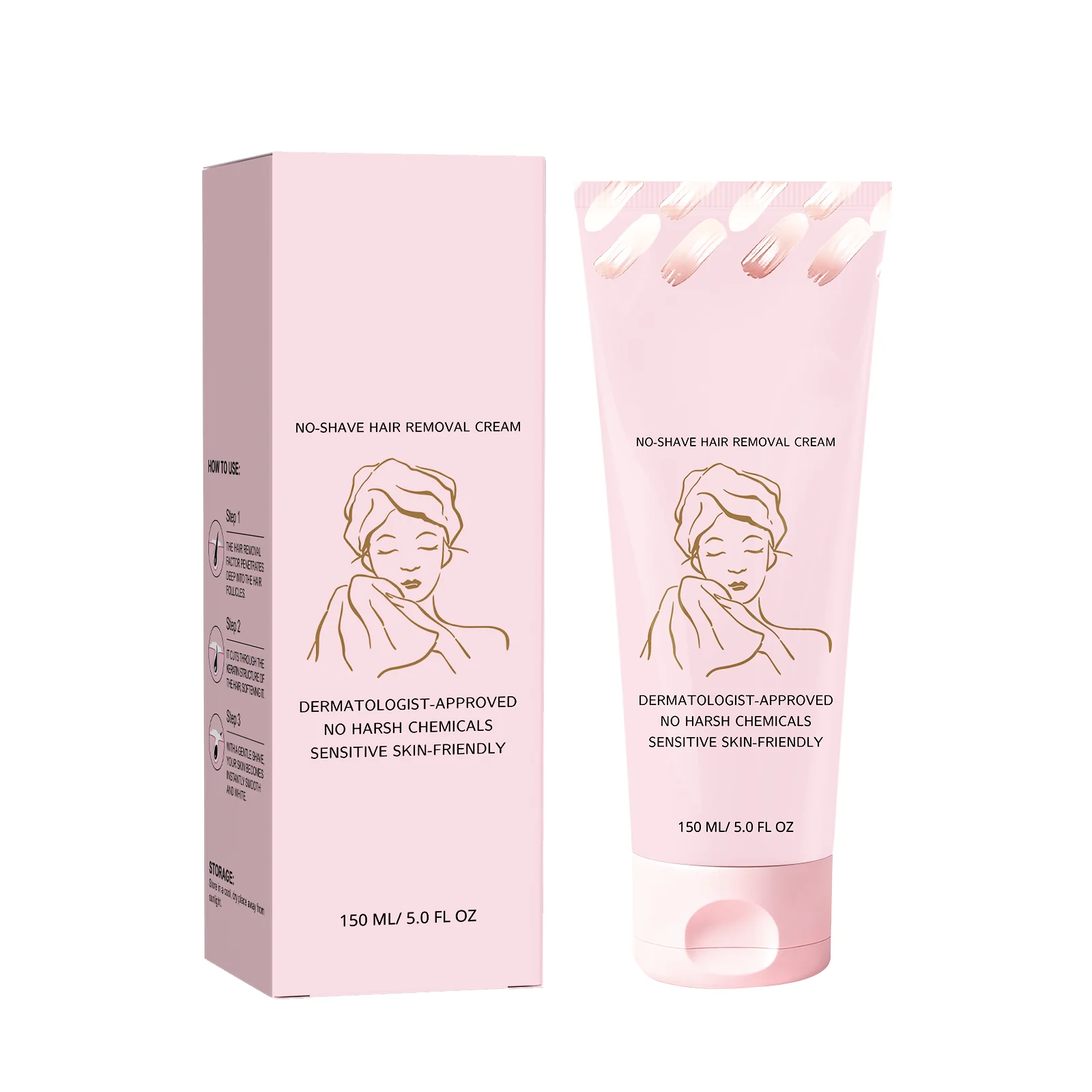Shaving free hair removal cream gently dissolves body hair without shaving, suitable for the whole body