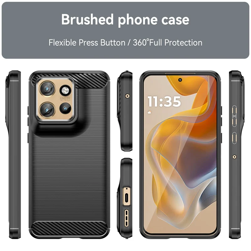 For Moto Edge 50 Neo Case Cover Moto Edge 50 Neo Capas Carbon Fiber Bumper Back Shockproof TPU Soft Fundas Motorola Edge 50 Neo