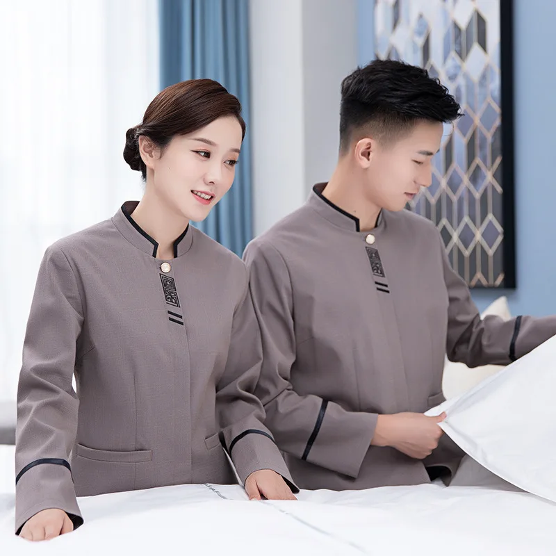 

Cleaning Work Uniform for Women Property Hotel Room Cleaner Auntie GuesthousePABreathable Waiter Long Sleeve Autumn Winter Outfi