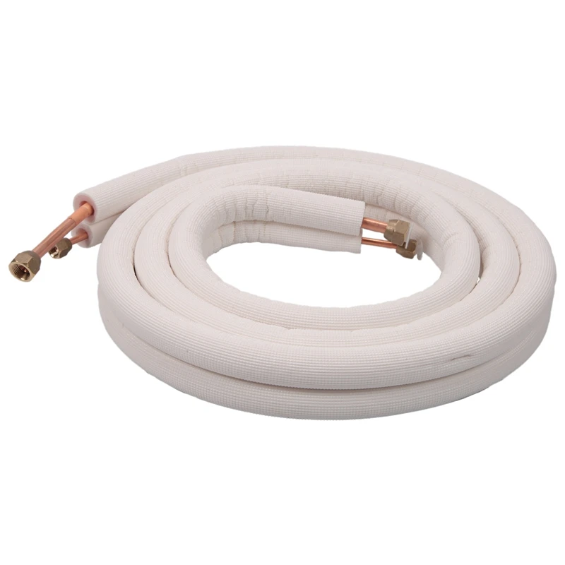 4Pcs 3Meter Air Conditioner Pair Coil Tube 1/4In 3/8In Insulated Aluminum Line Wire Set Refrigerant Tube