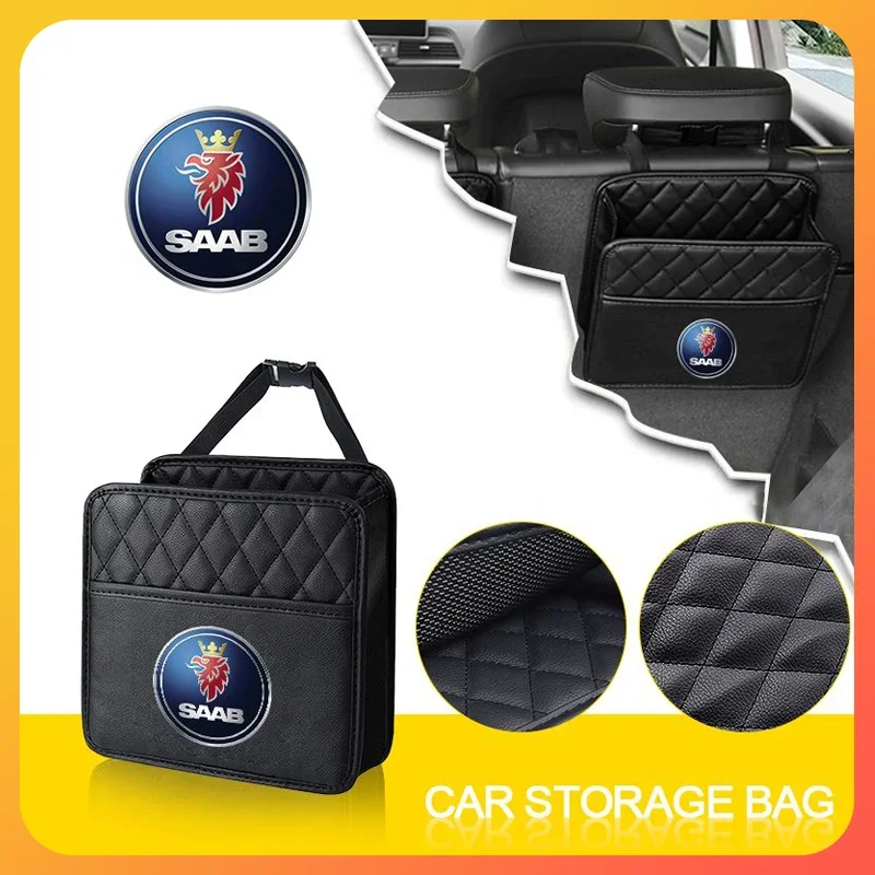 

Car Backseat Organizer Multifunction Leather Interior Hanging Storage Bag For SAAB Scania 93 95 9000 900 9-4X 9-2X 9-X Monster
