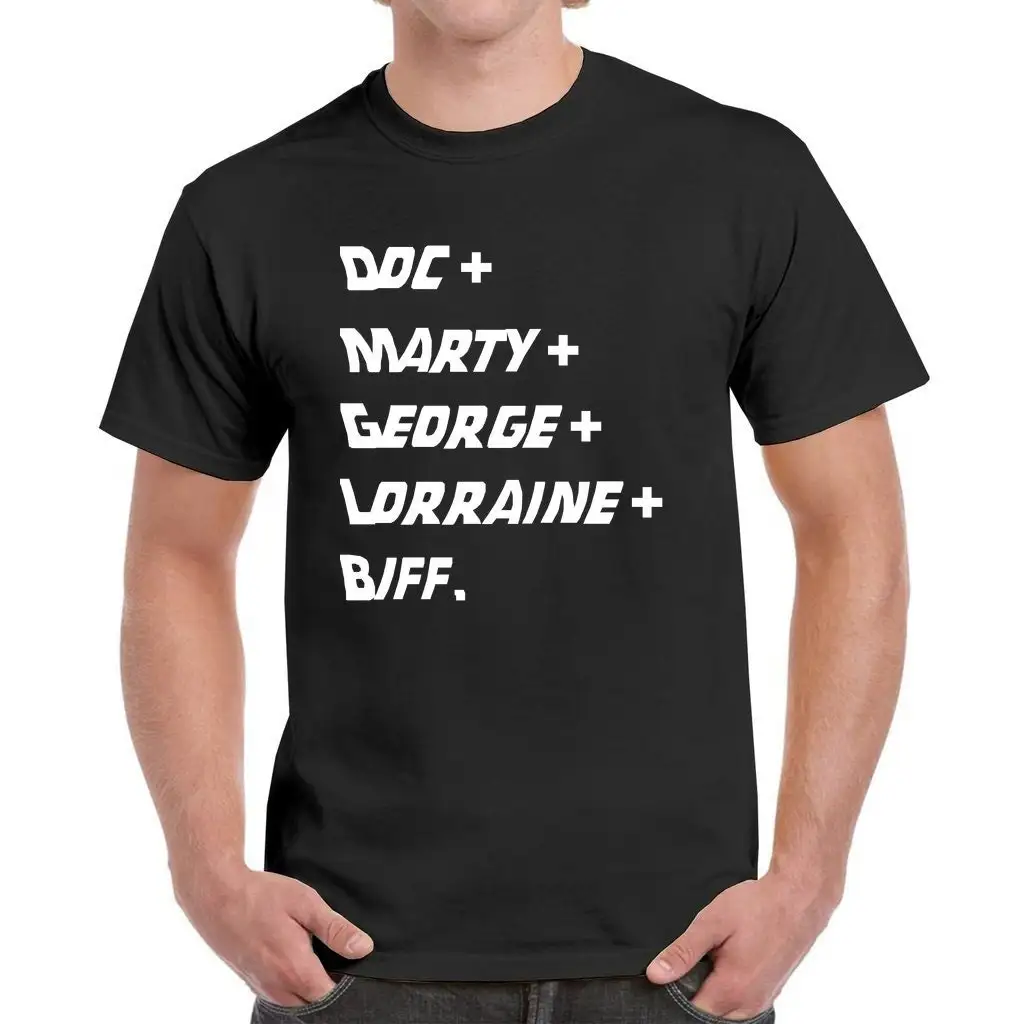 

Back To The Future Character Names T Shirt MIchael J Fox Christopher Lloyd Marty McFly