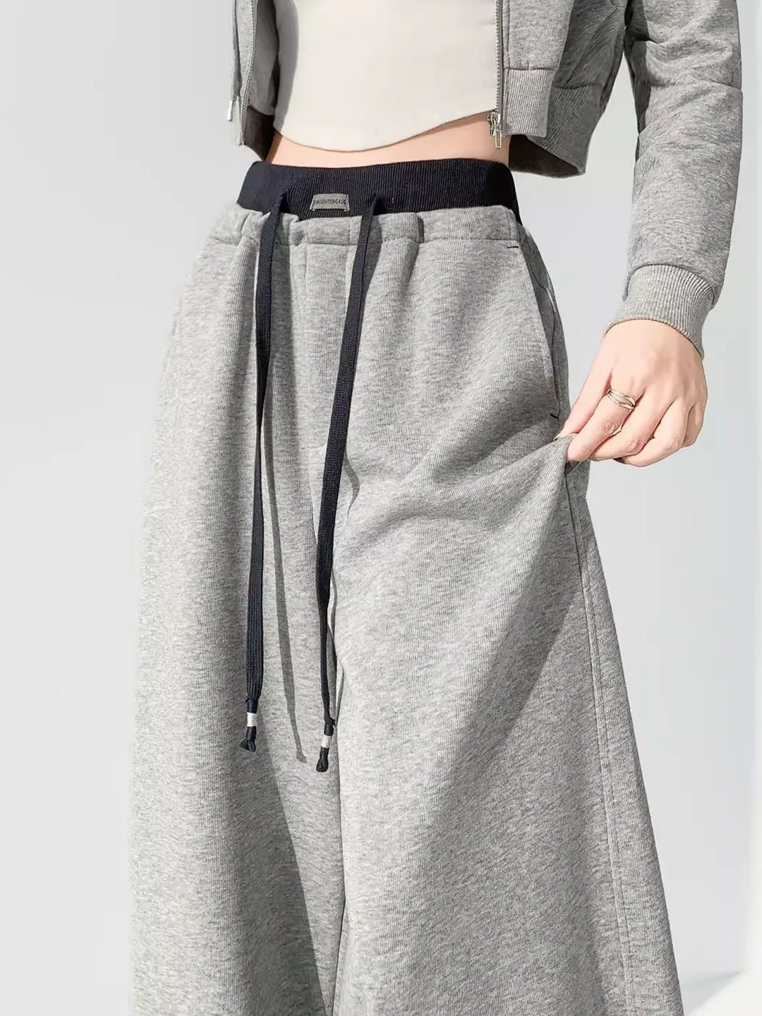 

Женские спортивные брюки с высокой талией, прямые, свободные, широкие, повседневные, весна-осень, в американском стиле