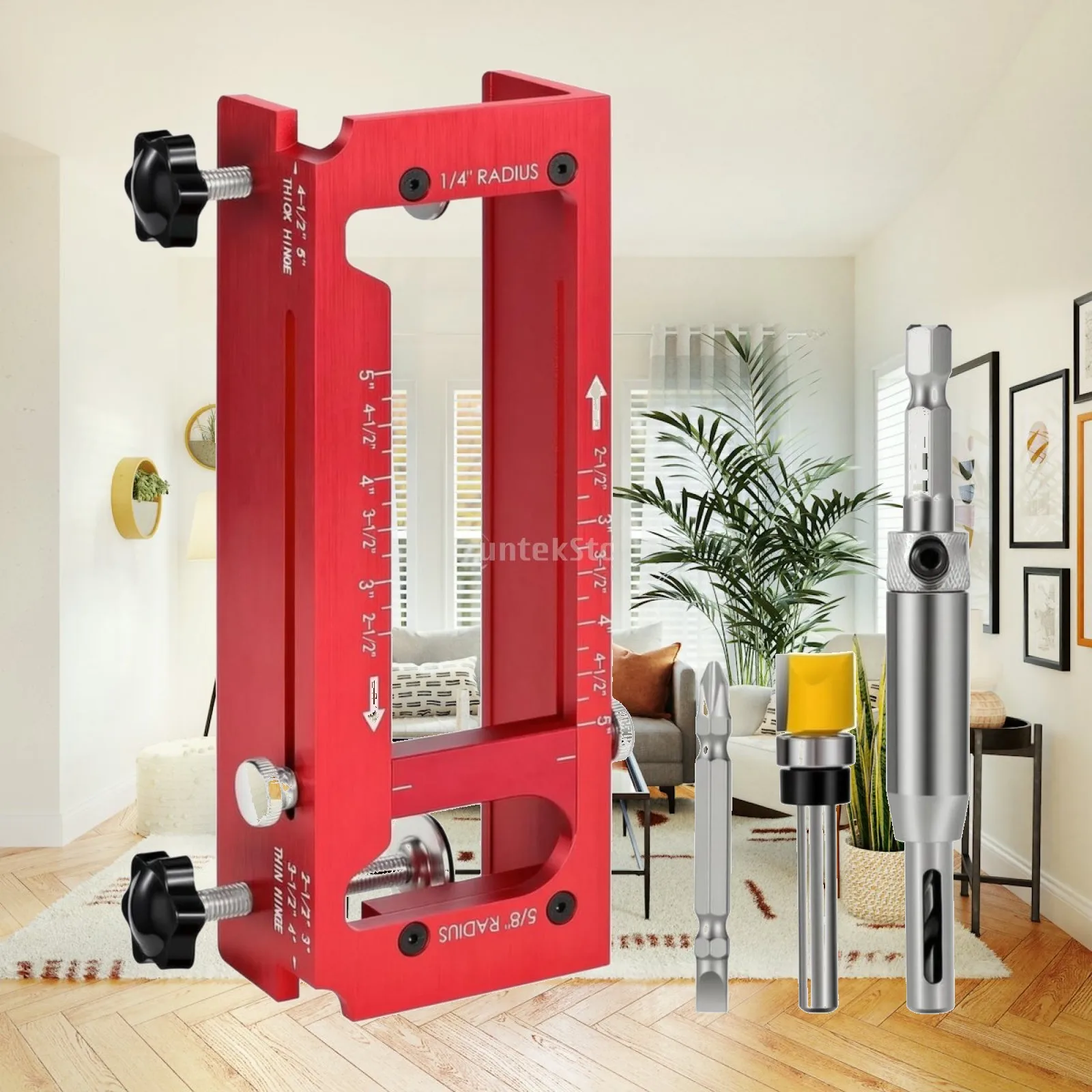Hinge Mortising and Positioning Template Adjustable for Carpenters, Woodworkers