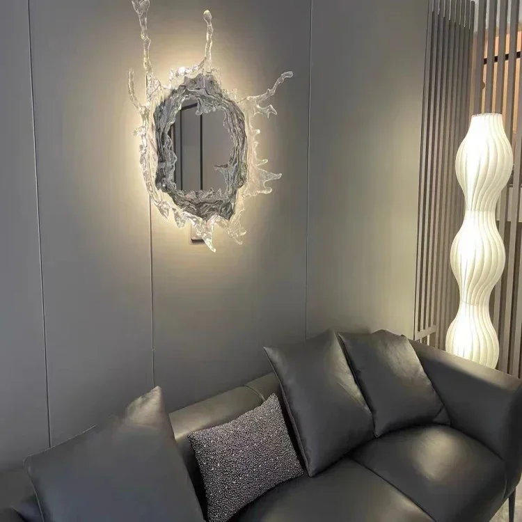 Water Frame LED Mirror Massage Parlor Bathroom Light High-tech Wall Mounted Decorative Hotel Intelligent Mirrors