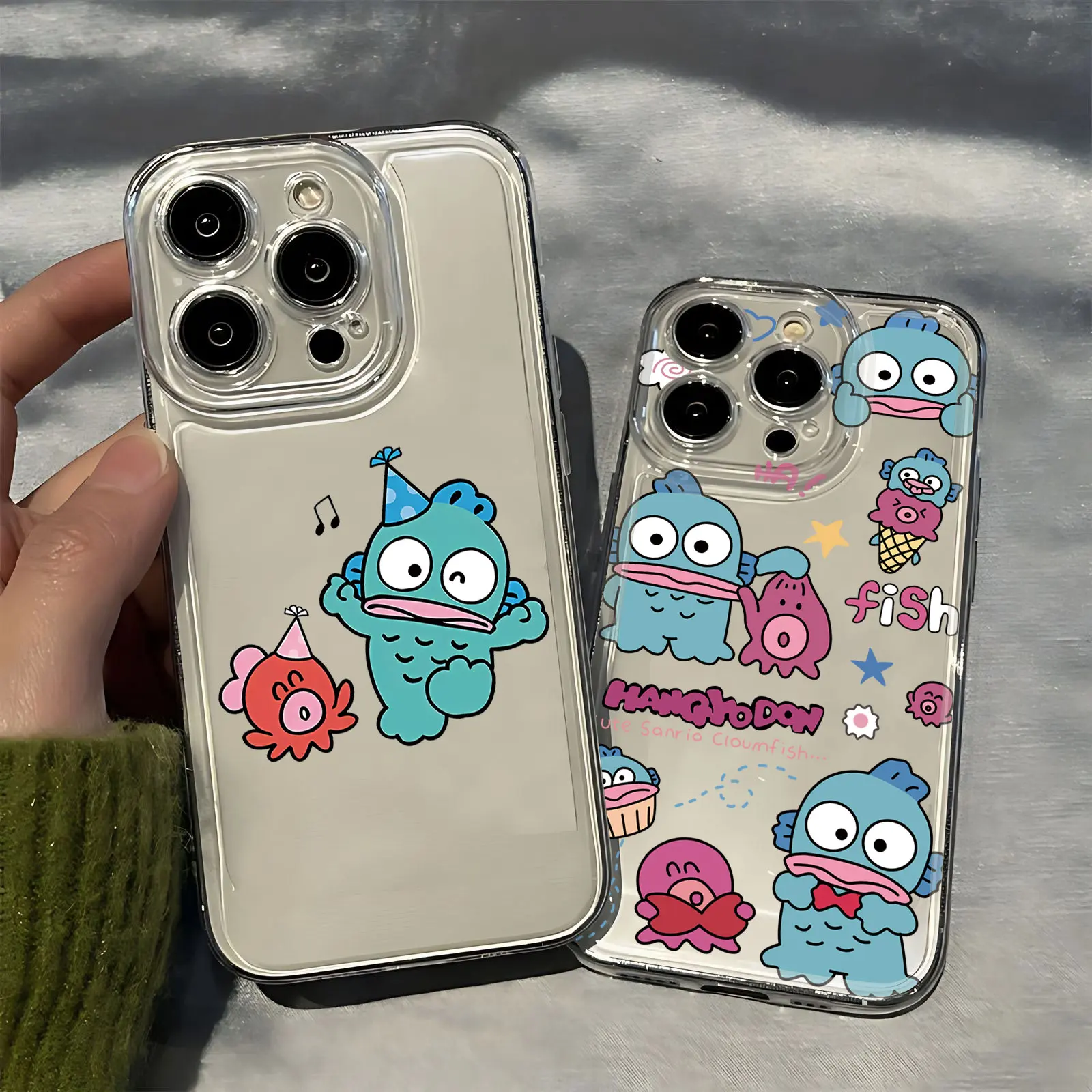 Cartoon Hangyodon Phone Case for IPhone 16 15 14 13 12 11 Mini Pro Max X XR XSMax 7 8 Plus SE20 Transparent Cover