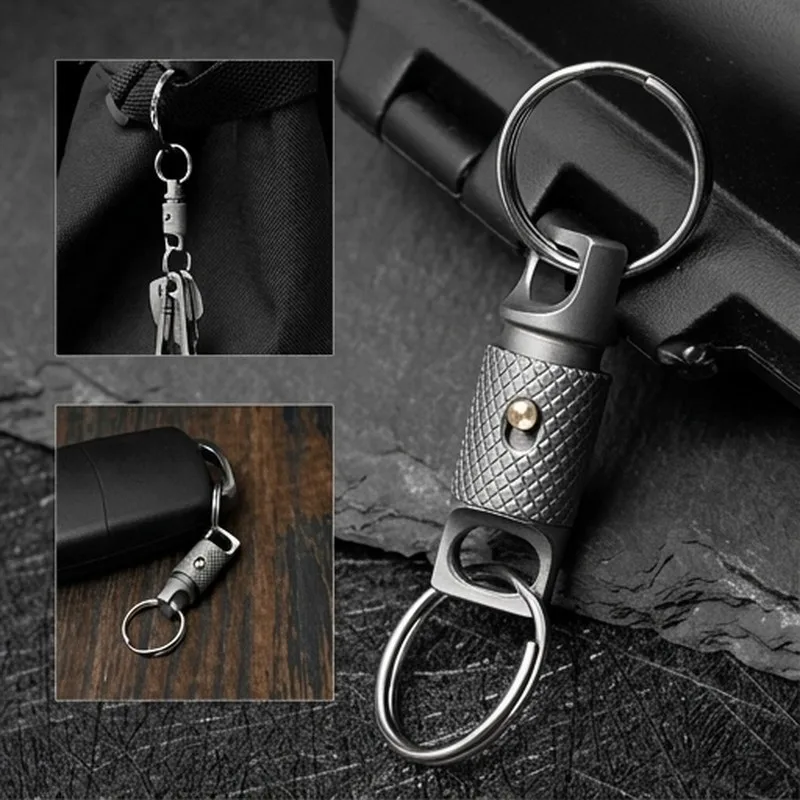 Mini Portable Keychain, Quick Disassembly, Durable EDC Tool, Titanium for Home and Outdoor Use