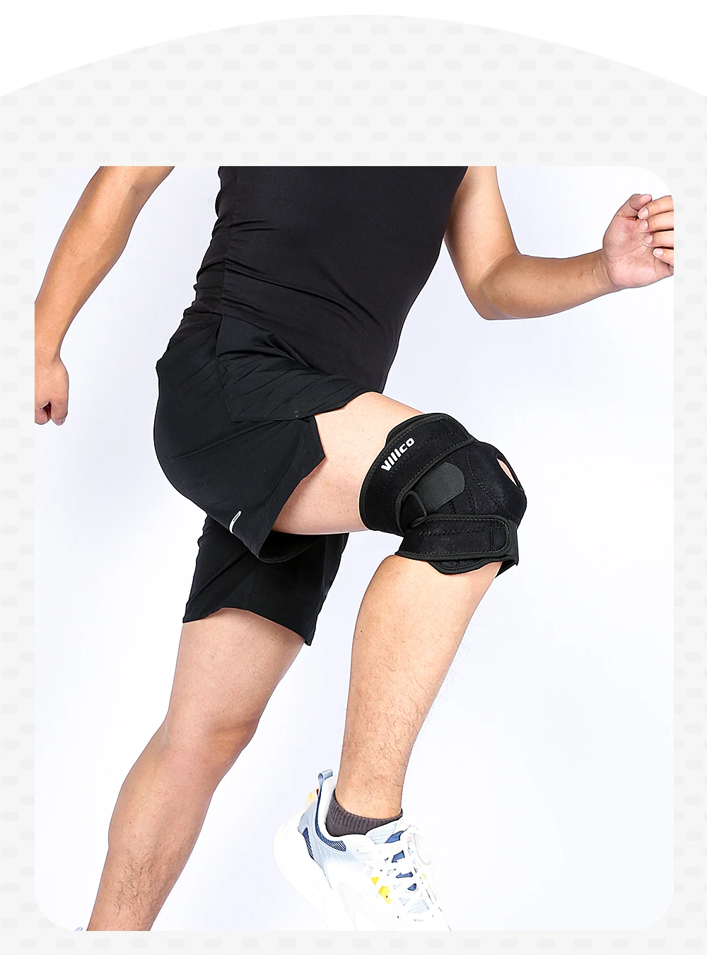 1PC Adjustable Knee Brace Open Patella Knee Support for Men Women Breathable Knee Wrap for Sports Running Fitness